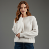 Geneviève | Pull en Tricot à Côtes Doux et Élégant