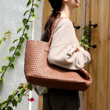 Maëlle | Sac en Cuir Véritable à Poignées Tressées