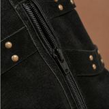 Isaline | Bottes hautes femme en cuir synthétique à sangles cloutées