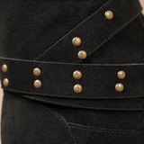 Isaline | Bottes hautes femme en cuir synthétique à sangles cloutées