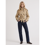 Chloé | Trench-coat court féminin à double boutonnage et ceinture nouée