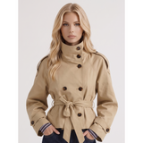 Chloé | Trench-coat court féminin à double boutonnage et ceinture nouée