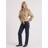 Chloé | Trench-coat court féminin à double boutonnage et ceinture nouée