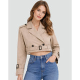Margaux | Trench court féminin à double boutonnage et ceinture ajustable