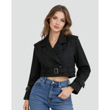 Margaux | Trench court féminin à double boutonnage et ceinture ajustable