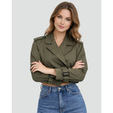 Margaux | Trench court féminin à double boutonnage et ceinture ajustable