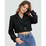 Margaux | Trench court féminin à double boutonnage et ceinture ajustable