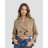 Margaux | Trench court féminin à double boutonnage et ceinture ajustable