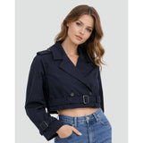 Margaux | Trench court féminin à double boutonnage et ceinture ajustable