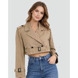 Margaux | Trench court féminin à double boutonnage et ceinture ajustable