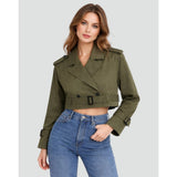 Margaux | Trench court féminin à double boutonnage et ceinture ajustable