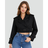 Margaux | Trench court féminin à double boutonnage et ceinture ajustable