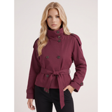 Camélia | Trench-coat cropped pour femme avec ceinture