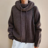 Camille | Pull à capuche en tricot pour femme en laine douce