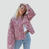 Bernadette | Veste courte matelassée femme à motif floral