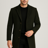 Maxime | Manteau long pour homme à col classique et fermeture boutonnée