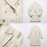 Juliette | Manteau long pour femme à double boutonnage et revers