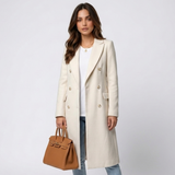 Juliette | Manteau long pour femme à double boutonnage et revers