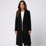 Juliette | Manteau long pour femme à double boutonnage et revers