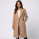 Juliette | Manteau long pour femme à double boutonnage et revers