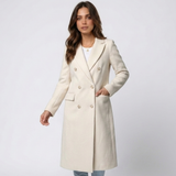 Juliette | Manteau long pour femme à double boutonnage et revers