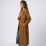 Émilie | Trench long femme à double boutonnage avec ceinture