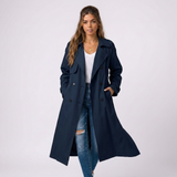 Émilie | Trench long femme à double boutonnage avec ceinture