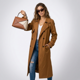 Émilie | Trench long femme à double boutonnage avec ceinture