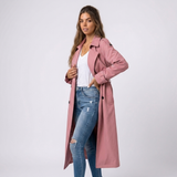 Émilie | Trench long femme à double boutonnage avec ceinture