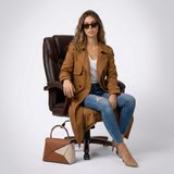Émilie | Trench long femme à double boutonnage avec ceinture