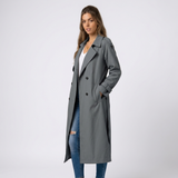 Émilie | Trench long femme à double boutonnage avec ceinture