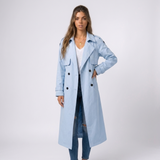 Émilie | Trench long femme à double boutonnage avec ceinture