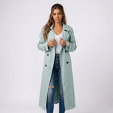Émilie | Trench long femme à double boutonnage avec ceinture