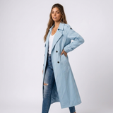 Émilie | Trench long femme à double boutonnage avec ceinture