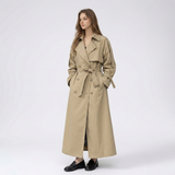 Mathilde | Trench long femme à double boutonnage et ceinture