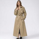 Mathilde | Trench long femme à double boutonnage et ceinture