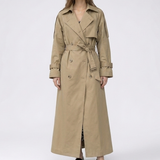 Mathilde | Trench long femme à double boutonnage et ceinture