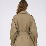 Mathilde | Trench long femme à double boutonnage et ceinture