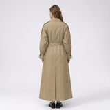 Mathilde | Trench long femme à double boutonnage et ceinture