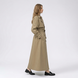 Mathilde | Trench long femme à double boutonnage et ceinture