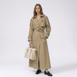 Mathilde | Trench long femme à double boutonnage et ceinture