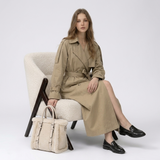 Mathilde | Trench long femme à double boutonnage et ceinture