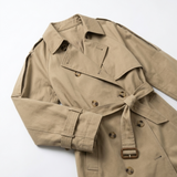 Mathilde | Trench long femme à double boutonnage et ceinture