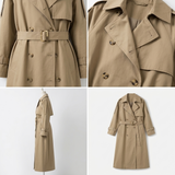 Mathilde | Trench long femme à double boutonnage et ceinture