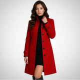 Mathilde | Manteau élégant à col montant et coupe longue