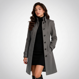 Mathilde | Manteau élégant à col montant et coupe longue