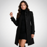 Mathilde | Manteau élégant à col montant et coupe longue