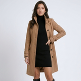 Mathilde | Manteau élégant à col montant et coupe longue