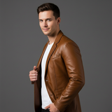 Céleste | Blazer en cuir à coupe slim