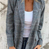Mathilde | Blazer à carreaux élégant femme coupe intemporelle chic